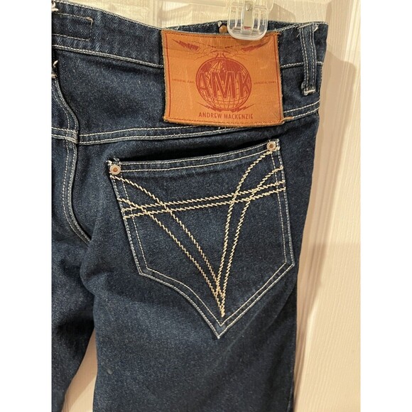 ANDREW MACKENZIE Jeans Mens US Sz 34 Bootcut AMK Euro 50 Blue Denim Hipster - Picture 7 of 15